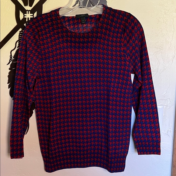 J. Crew Tippi Houndstooth in Red/Blue - Picture 4 of 7